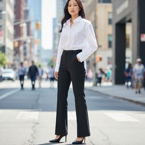 VERTIGO PARIS‎ Women's Made in France Black High Waist Trousers Pants FR 38 US 6